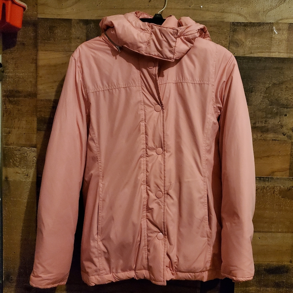 Gap Puffer Down Jacket Coat  Pink Warm Winter Hood SnowWomen's Size S